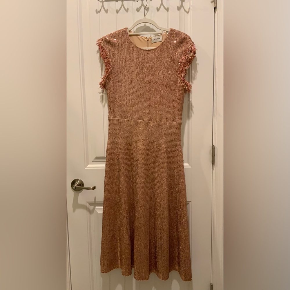 St. John Pink Midi Dress